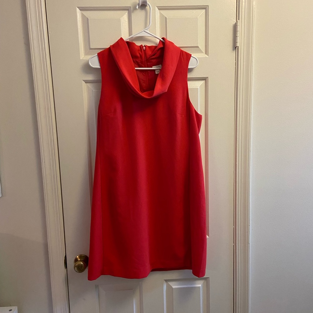 Red cowl neck J. Crew dress, never worn, size large